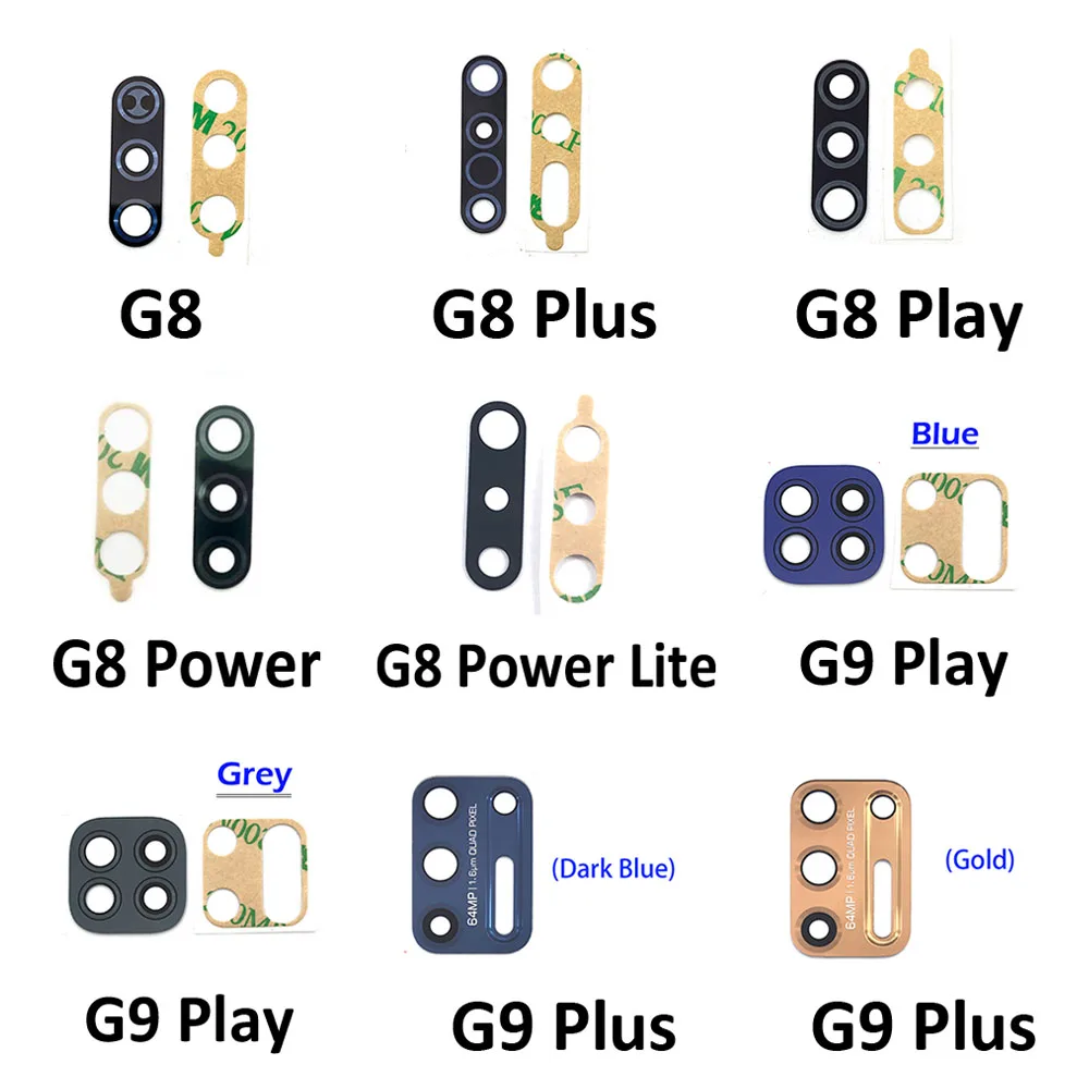Стеклянный объектив задней камеры с клеем для Motorola Moto E6 E7 G8 G9 Play Plus Power Lite One Hyper Fusion