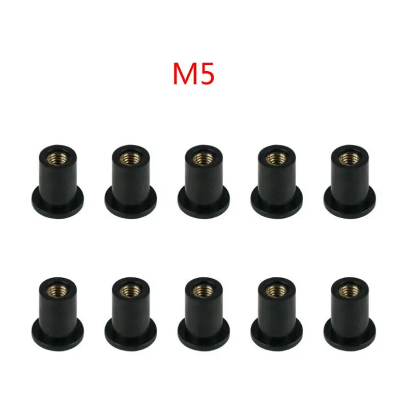 

10pcs M4/M5/M6 Rubber Well Nuts Blind Fastener Windscreen Windshield Fairing Cowl Fastener Accessories for Motorcycle F19A