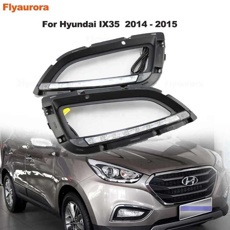 Светодиодные дневные ходовые огни 2 шт. противотумансветильник фары для Hyundai Ix35