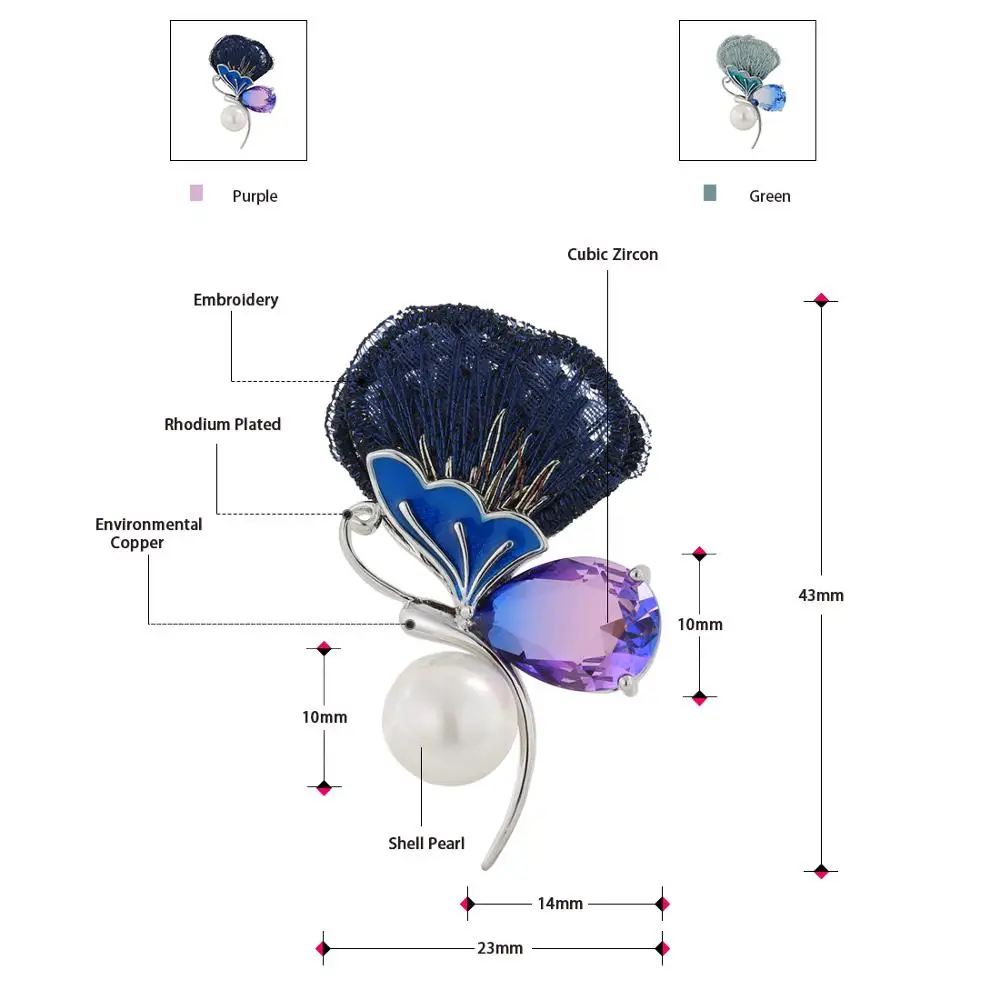 Броши Neoglory в китайском классическом стиле с бабочкой для женщин булавки жемчугом
