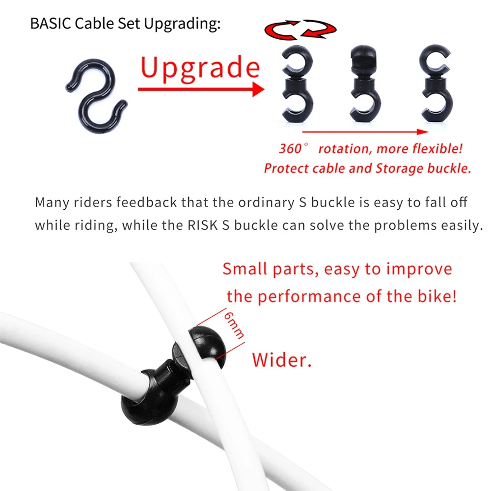 

RISK 1 Set Bicycle Brake Cable and Housing Set for MTB Bike Road Bicycle Shift Gear Derailleur/Brake kits Wire Tube Line Hose