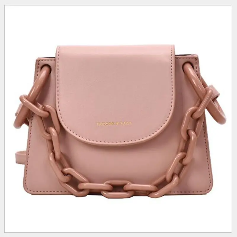 

2020 Elegant Female Chain Tote bag Fashion New High quality Leather Women's Designer Handbag Solid color Shoulder Messenger Bag