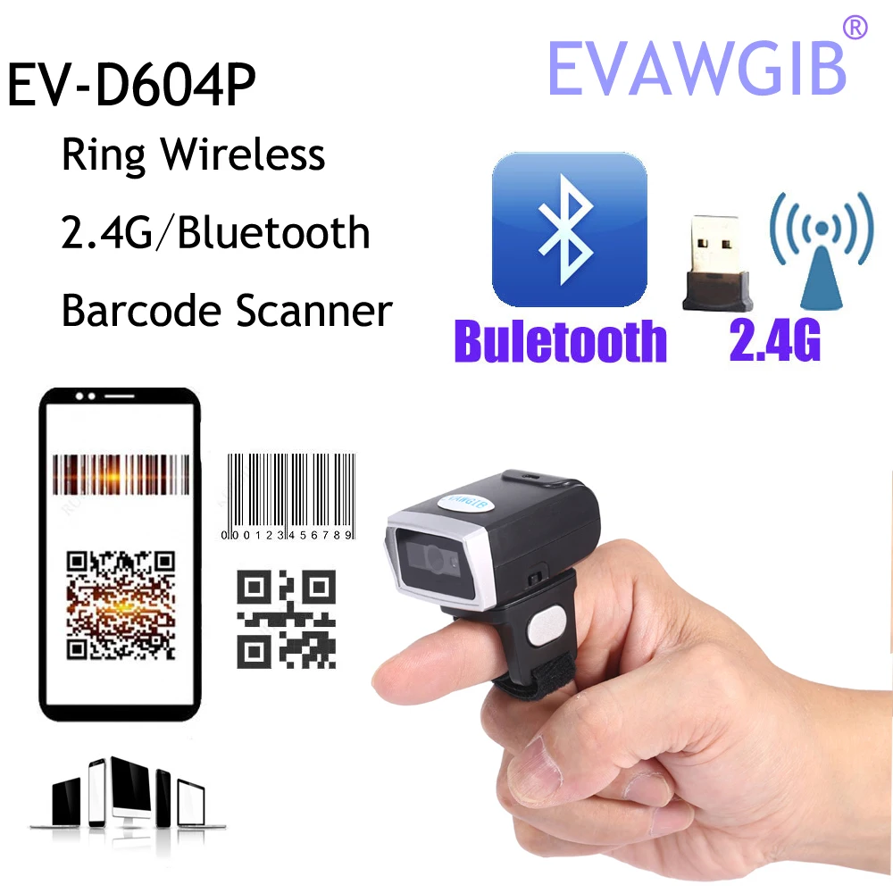 Портативный сканер EVAWGIB Bluetooth/2 4G QRCode 1D/2D |