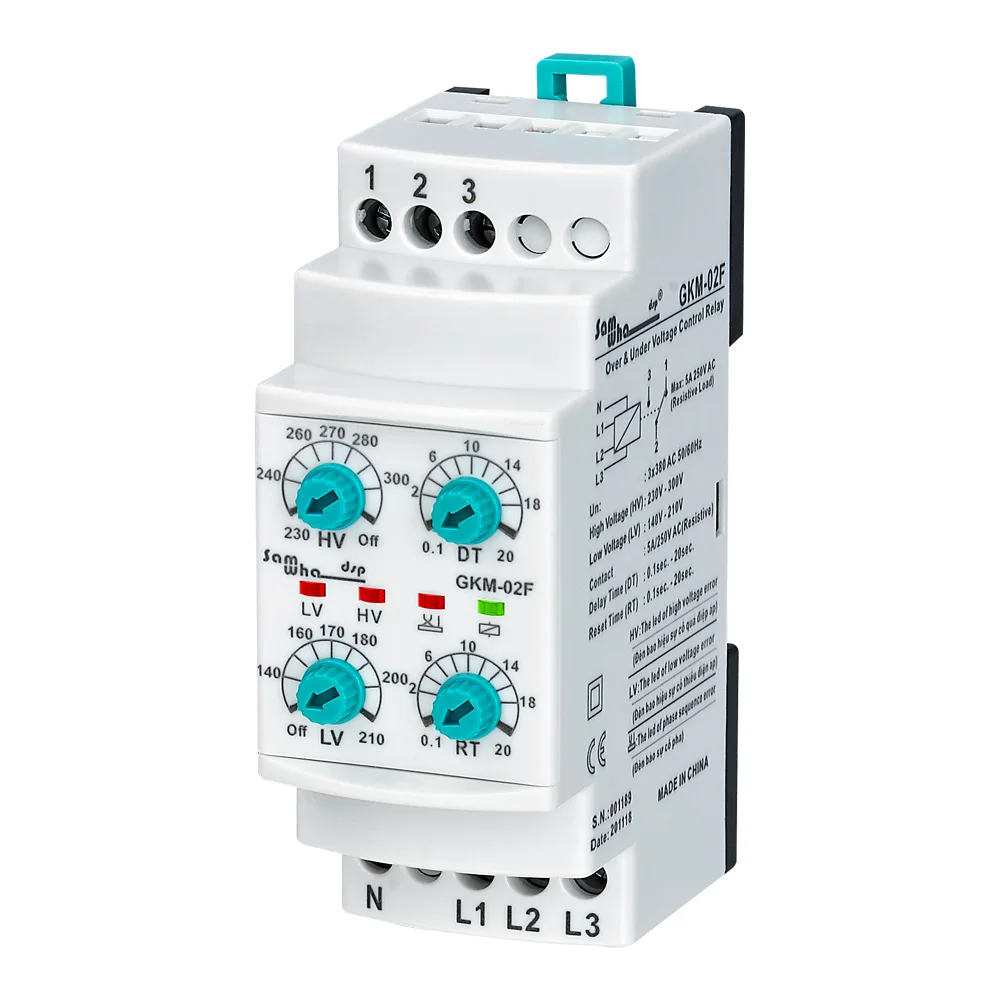 Samwha-Dsp GKM-02F 3 * 380VAC с нейтральным трехфазным сбоем последовательностью фаз реле