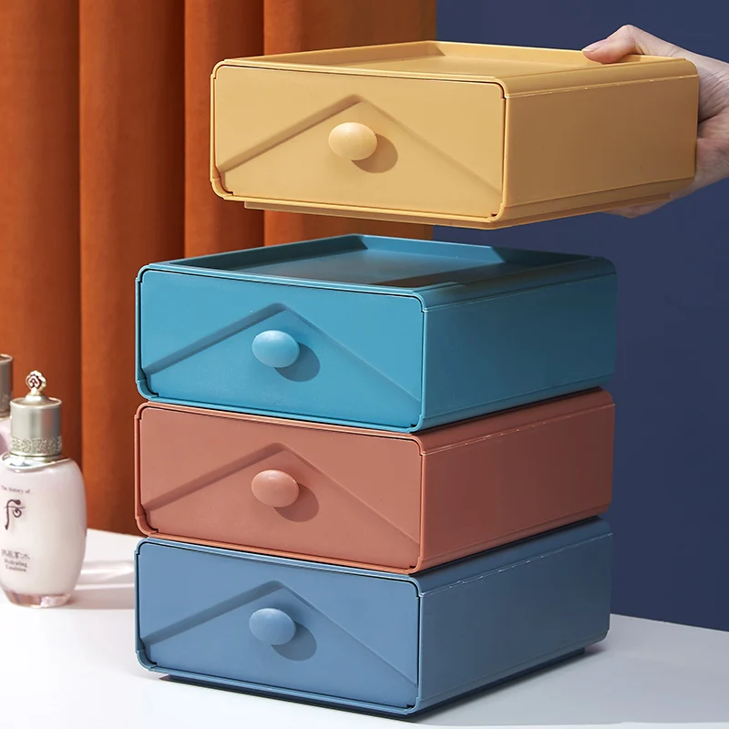 

2022 New Drawer Type Desktop Storage Box, Cosmetics Rack, Office Work Desk, Organize Artifact Storage Cabinet Kawaii Organizer