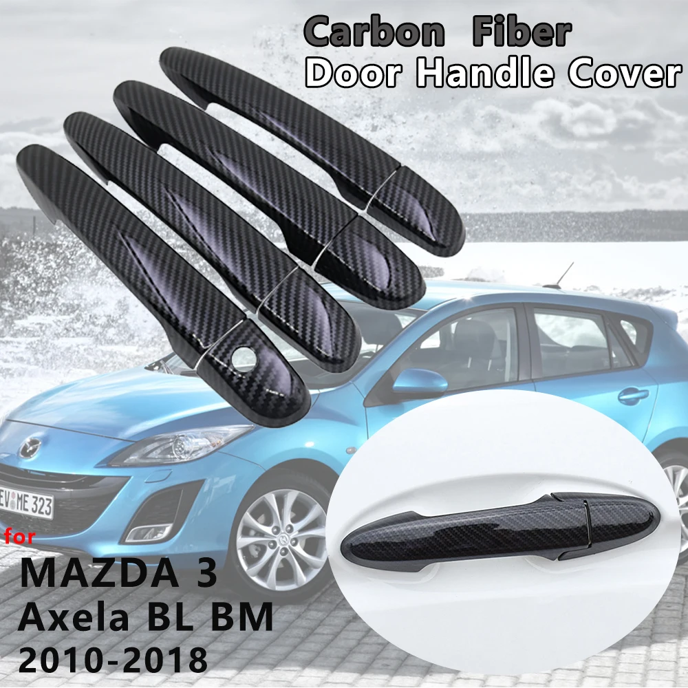 Для Mazda 3 Axela BL BM 2008 ~ 2019 4 шт. внешняя крышка ручки из углеродного волокна для двери