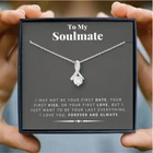 Женское Ожерелье с кулоном из циркония, с надписью To my Soulmate, блестящее уникальное Ювелирное Украшение для жены, подруги, ключицы ожерелья цепи