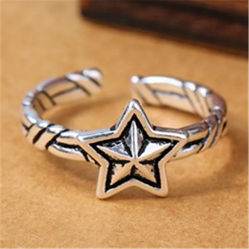 

Miuoxion Wholesale Retro Star Ring Fashion Personality Punk Party Jewelry For Women Feature Namour Charm Gift All Seasons