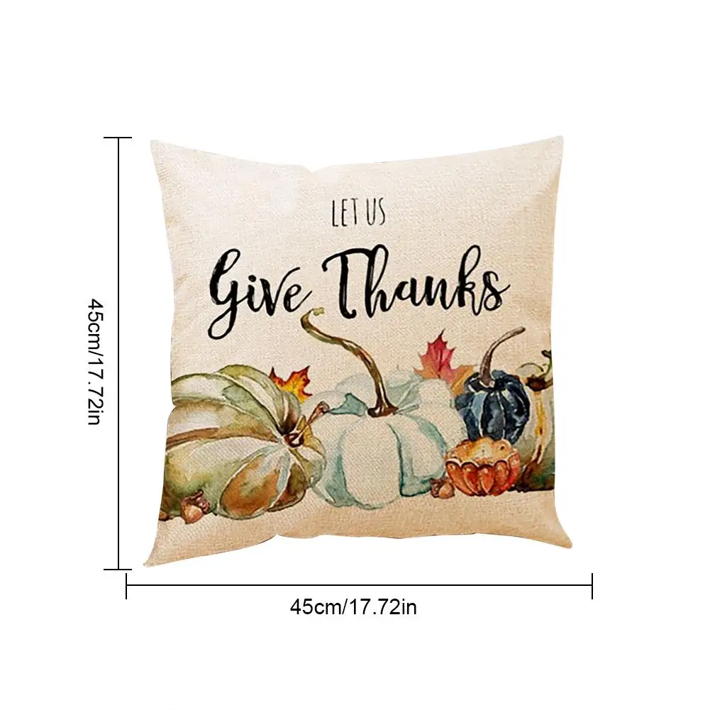 

45x45cm Cotton Linen Cover Cushion Pumpkin Pattern Merry Christmas Pillowcase Car Home Sofa Cushion Christmas Decor For Home