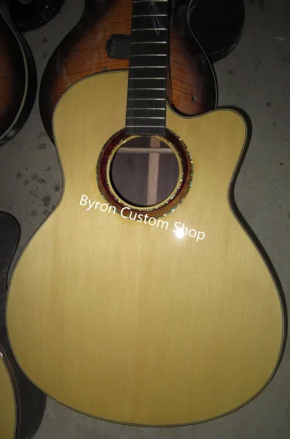 

free shipping solid wood customized signature acoustic guitar DIY Custom solid wood Guitarra handmade customize GA guitar