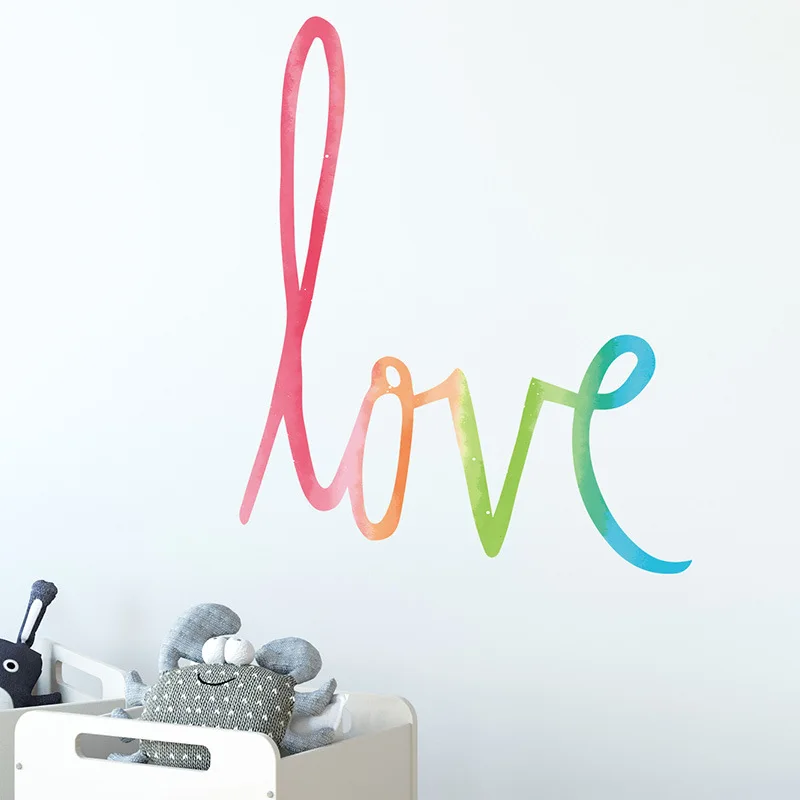 Простой стиль многоцветный &quotлюбовь&quot наклейки на стену для спальни детской