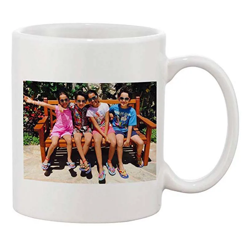 Personalized Add Your Custom Text and Photo White Ceramic 11 Oz Coffee Mug Customizable Gift