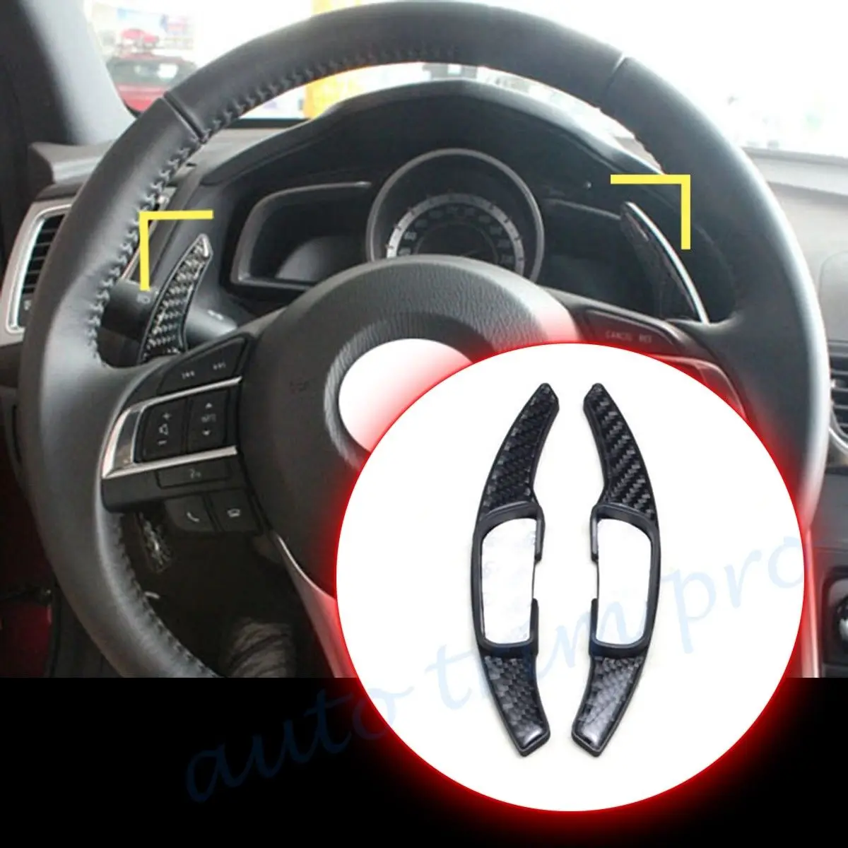 2X карбоновое волокно сдвиг весло переключения расширение рулевого колеса DSG