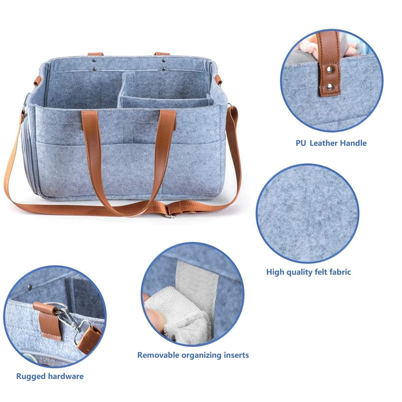 Baby Diaper Caddy Nursery Tote Bag Large Portable Car Travel Organizer Boy Girl Storage Bin for Changing Table | Дом и сад