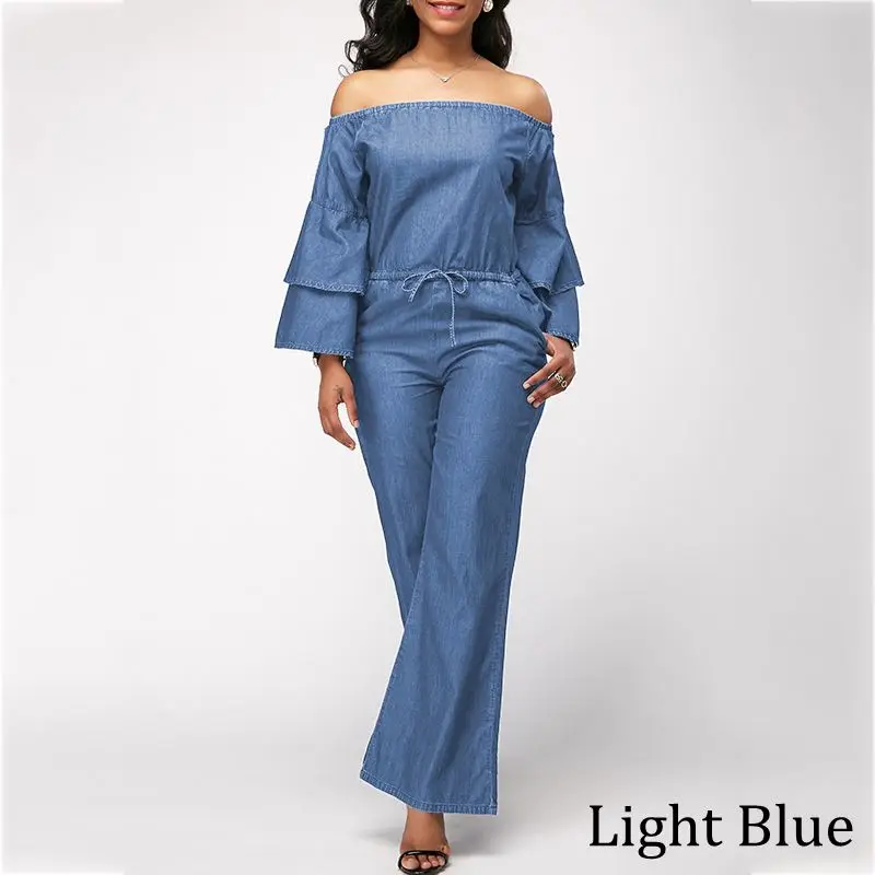 VONDA размера плюс джинсовые комбинезоны Для женщин комбинезон без бретелек с