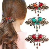 crystal butterfly hair clips classic vintage ethnic style hair pins barrettes color retro hairpin hair accessories for women