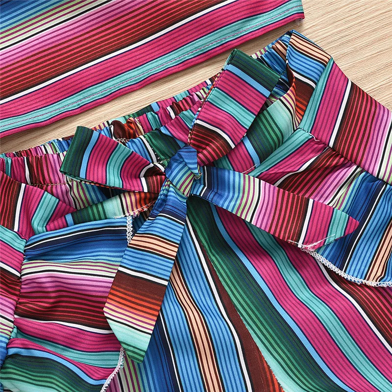 

Newborn Baby Girl Clothes Sleeveless Suspender Stripe Tops Shorts Cloak Headbands 4 PCS Outfits Sunsuit Baby Clothes Set