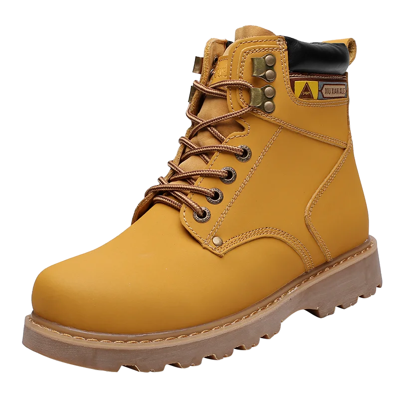 

2021 Winter Ankle Boots Men Casual Shoes Outdoor Autumn Leather Waterproof Work Tooling Mens Boots Warm Botas BTMOTTZ