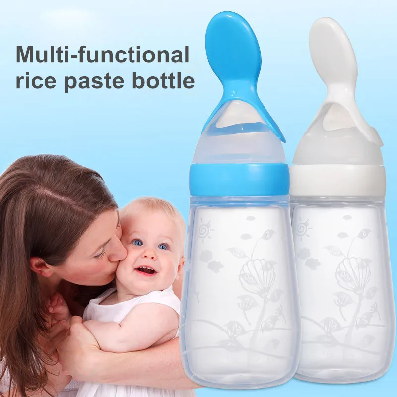 Детская бутылочка для кормления сжатие силиконовая ложка грудничков бутылка