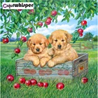 Алмазная живопись, полноразмернаякруглая картина с изображением яблока, 5D алмазная вышивка, вышивка крестиком, мозаика, картина из страз TH351