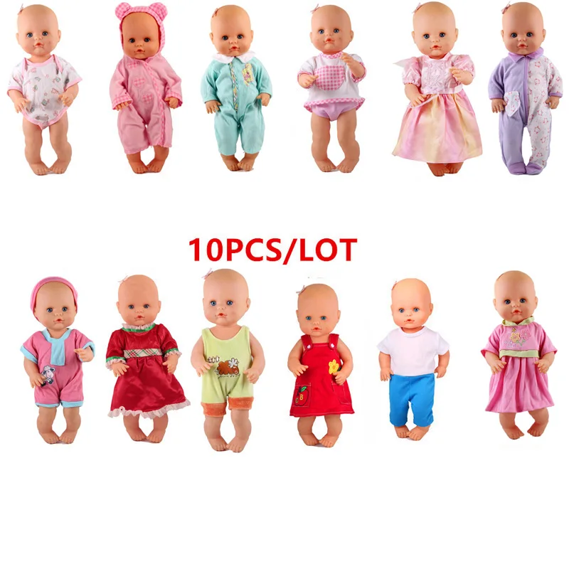 10pcs mixed3 13 дюймов Одежда для кукол подходит 35 см Nenuco кукла Ropa Nenuco y su Hermanita Nenuco аксессуары 10 шт./лот разные наряды/платья - Цвет: 10pcs mixed3