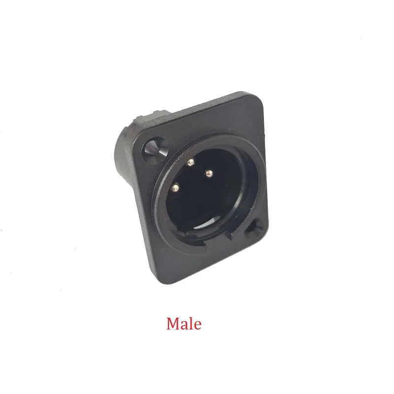 Male XLR разъем 3PIN мужской Fmale Джек пластиковые квадратные медные ножки Микрофон Джек провод разъем XLR Джек - Цвет: Male