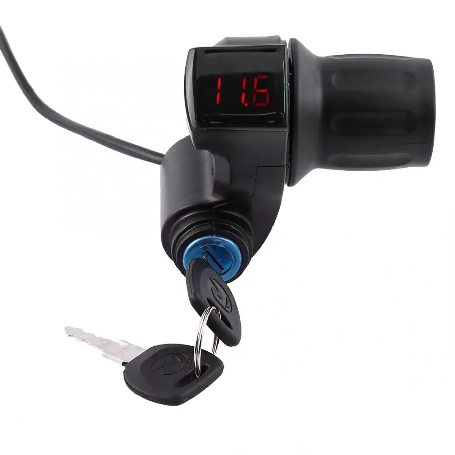 

Electric Bike Half Wrist Throttle Grip Handle LED Display Indicator/Lock Key Knock Half Twist Throttle Electric Bicycle Parts