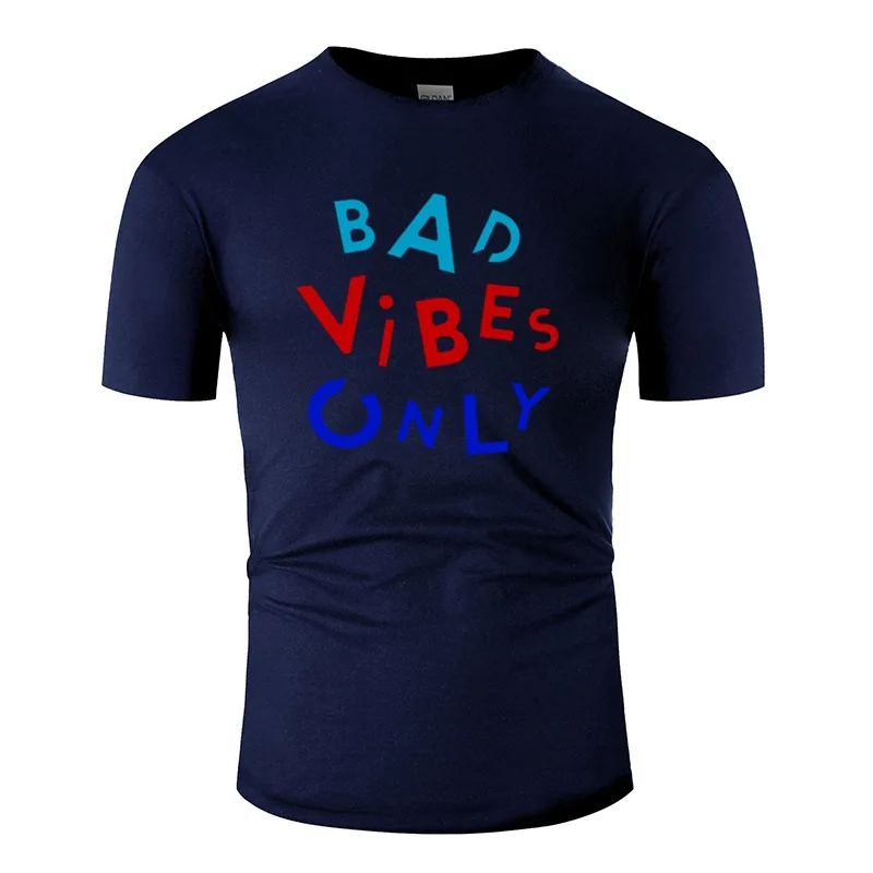 

Knitted Bad Vibes Men T-Shirt O Neck Tshirt For Men Big Size 3xl 4xl 5xl Famous Hiphop Top