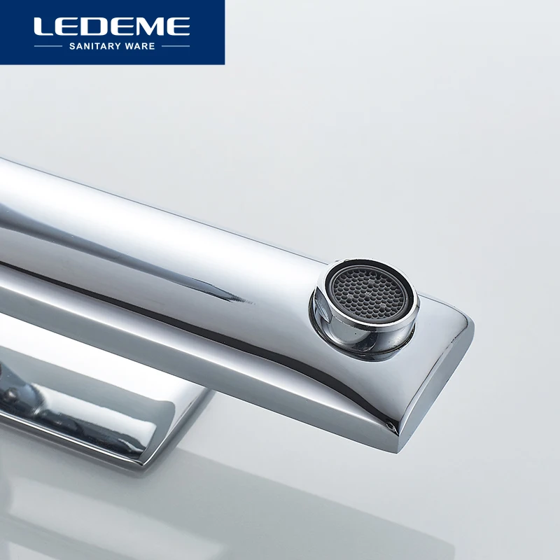 LEDEME хромированный смеситель для раковины на бортике ванной комнаты горячей и