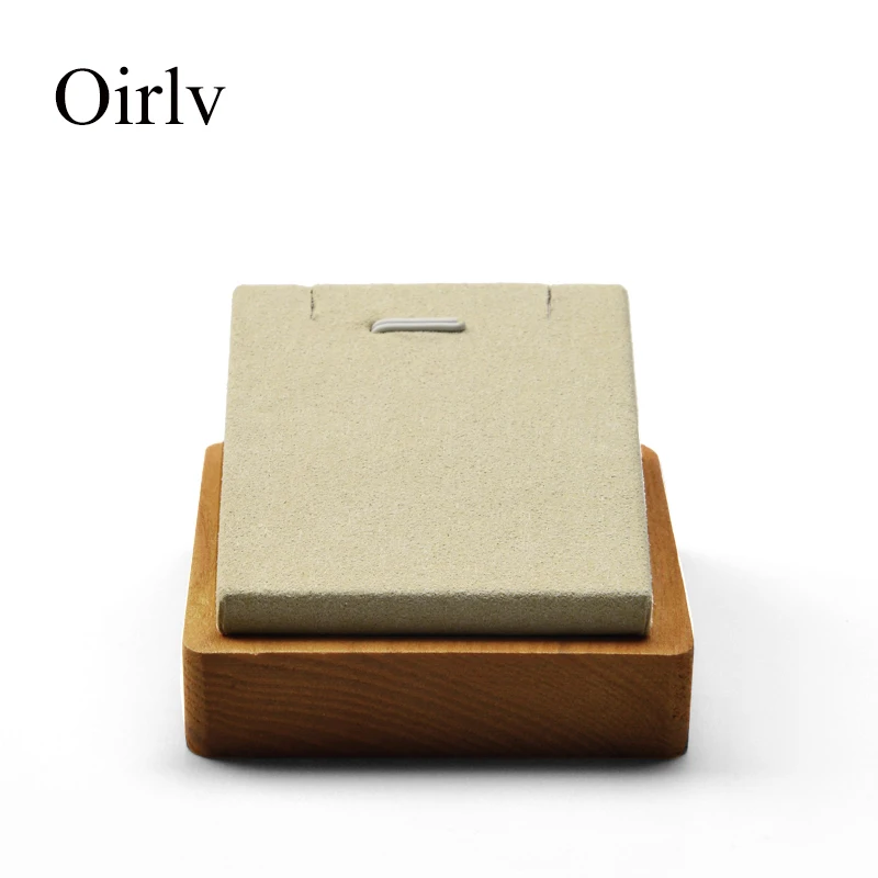 Oirlv Новый витринный стенд для ожерелья из цельного дерева с подвеской микрофибры