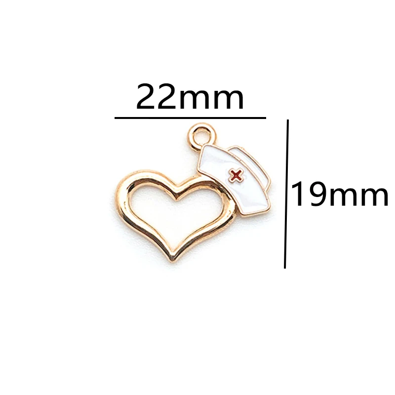 2 шт./упак. Длина 19X22mm бусины сплав панк темперамент любовь шапочка медсестры