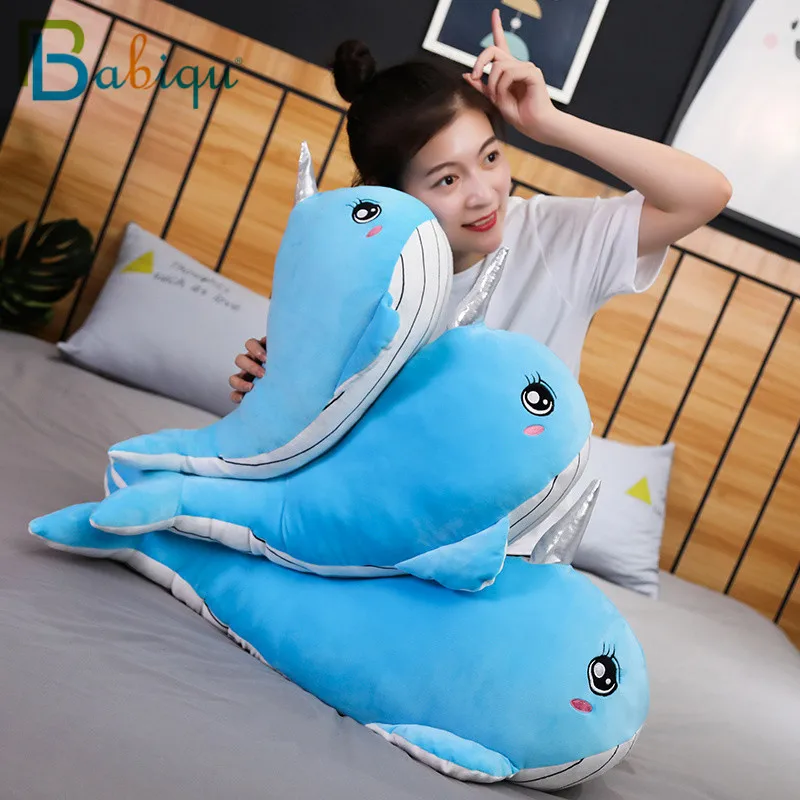 

50/60/80cm Colorful Whale Plush Toys Soft Stuffed Animal Doll Kawaii Unicorn Dolphin Toy for Kids Lovely Pillow Funny Xtmas Gift