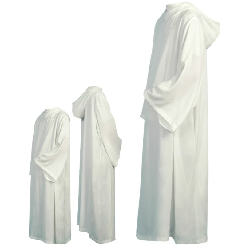 Batas de clero para hombres, traje religioso con capucha de Alb, sacerdote de la Iglesia, traje de diácono con capucha, vestido de masa de tres modelos