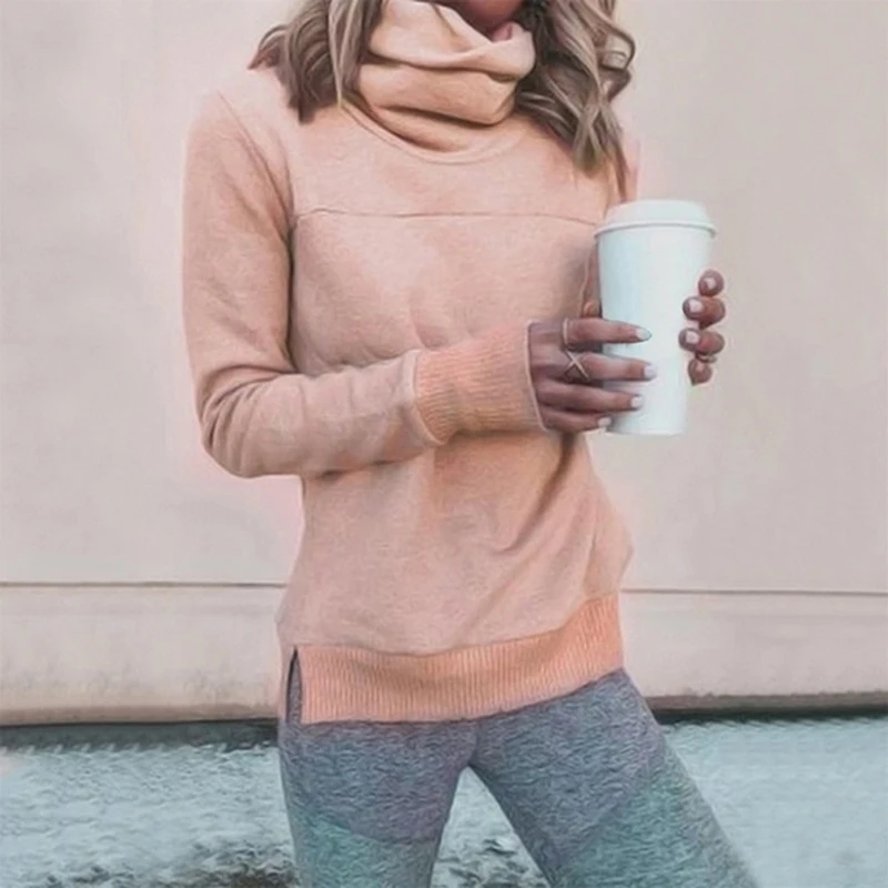 Свитшоты женские зимние теплые осенние повседневные пуловеры с длинным рукавом