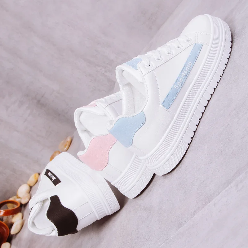 2019 Новинка весны осень белые кроссовки Женская обувь В Корейском стиле Обувь для