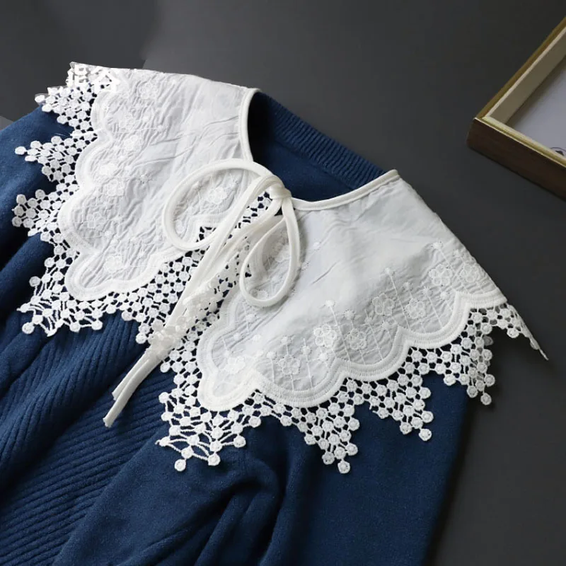 Женское винтажное ожерелье с отсоединяемым воротником белая рубашка со съемным