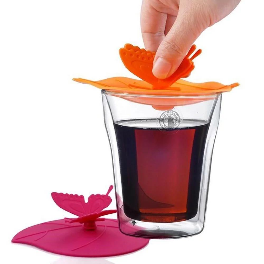

6pcs/pack Silicone Cup Cover Leakproof Lids Thermal Insulation Anti-dust Cup Seals for Glass Mugs Kitchen Accessories