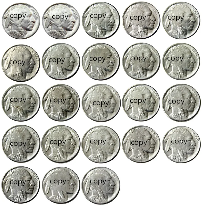 US A set of(1913-1938) 23 шт. с гравировкой в виде американского бизона из никеля Five центов