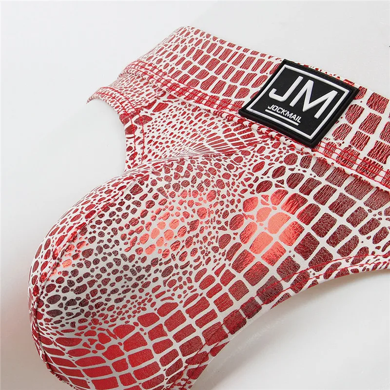 Jockmail сексуальное мужское нижнее белье Jockstrap змеиная кожа hong мужские Слип hombre Cuecas