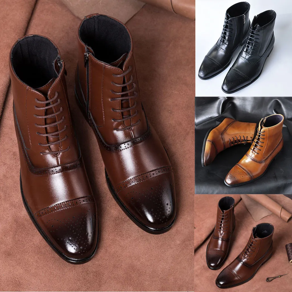 Новинка Лидер продаж мужские ботинки высокое качество модные с острым носком