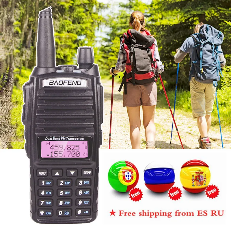 8 Вт Baofeng UV 82 рация 10 км Двухдиапазонная двухсторонняя радиостанция для Ham Huntiong VHF
