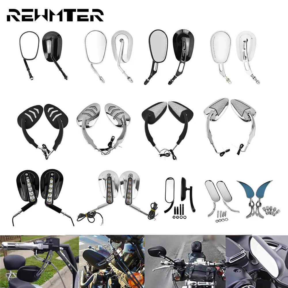 Мотоциклетные боковые зеркала заднего вида 8 мм черные/хромированные