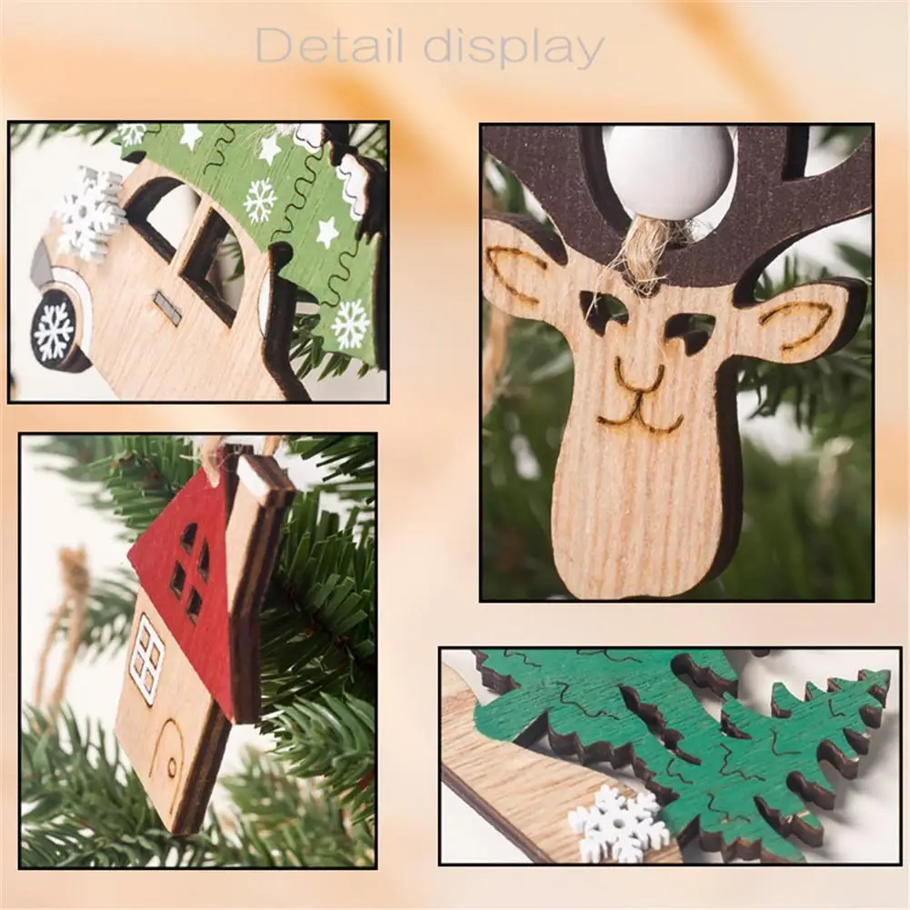 3 шт. Рождественская подвесная деревянная креативная Автомобильная елка