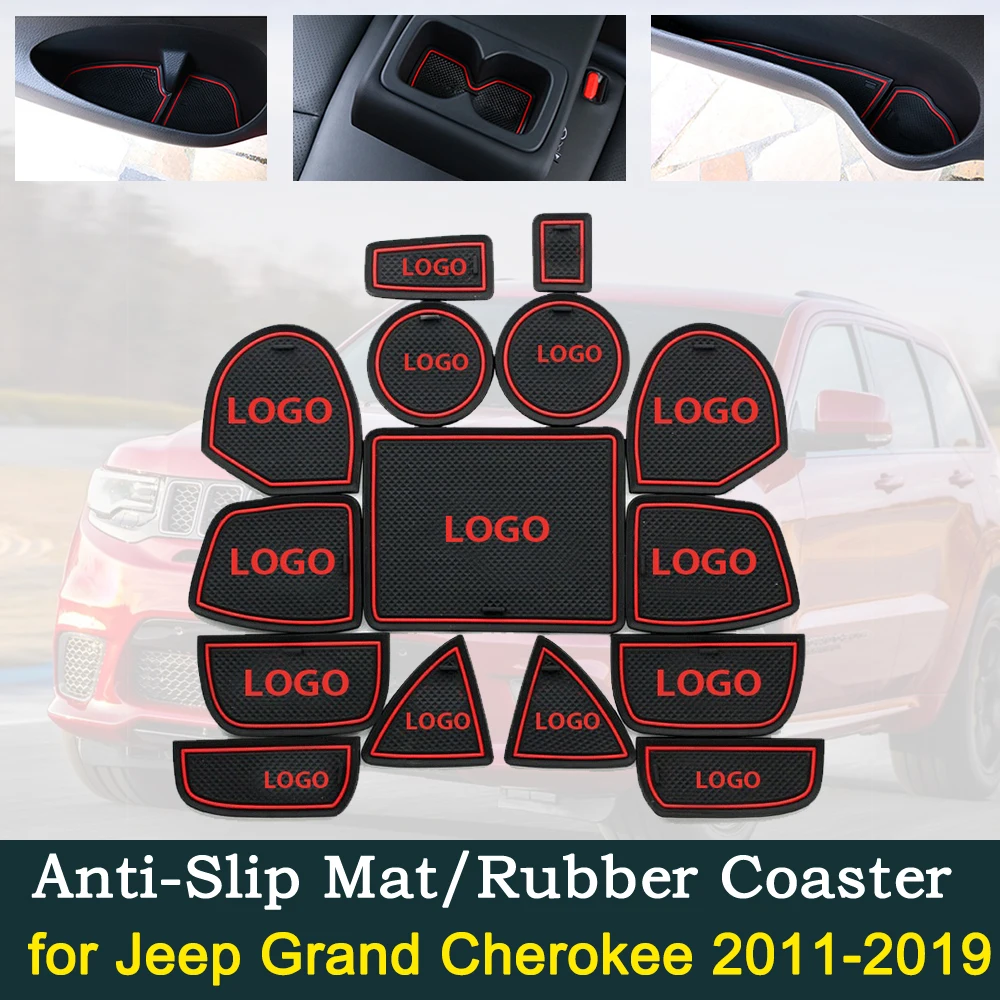 Противоскользящая резиновая подстилка для дверей Jeep Grand Cherokee WK2 2011 ~ 2019 2013 2015 2017