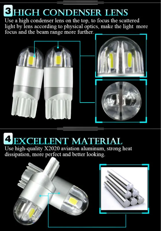 NAOEVO T10 LED W5W 3030 12V автомобильный светодиодный светильник белый 5W5 WY5W аксессуары для
