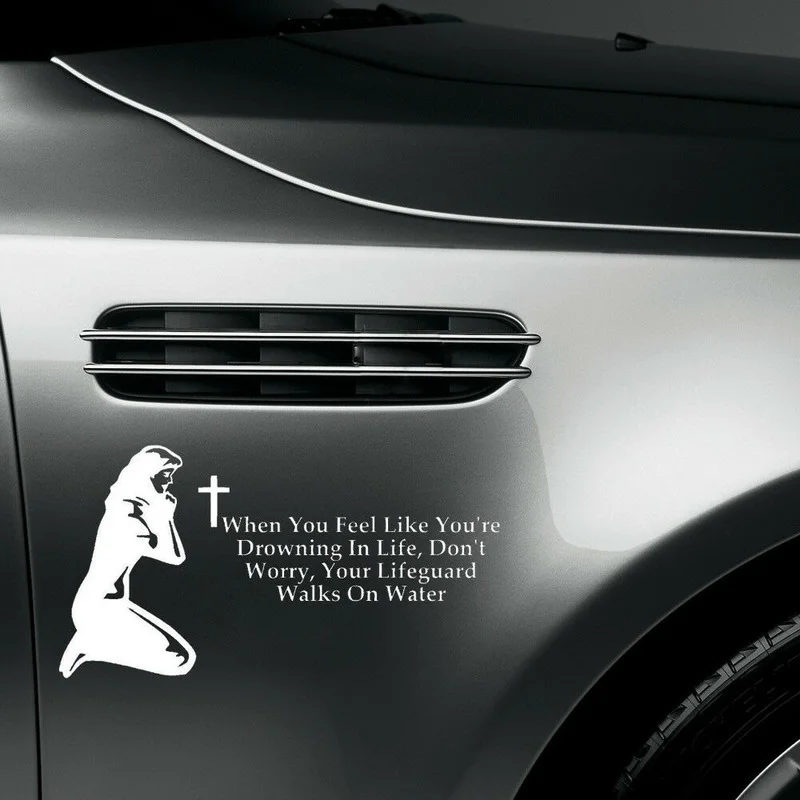 

Christian Vinyl Car Auto Truck Tuning Window Sticker Styling Decal Cross Prayer Jesus Religious Exterior Parts Car Accessories