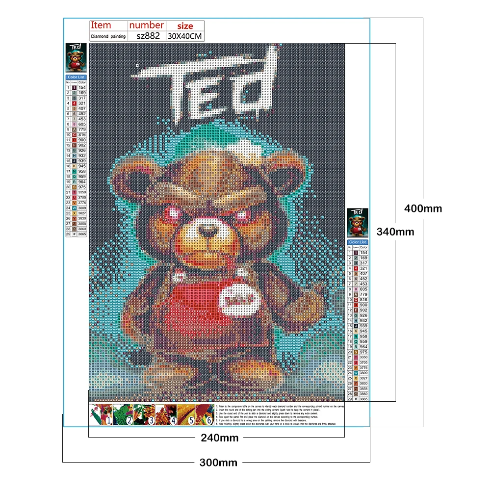 

Horror doll 5D DIY Diamond Painting Embroidery Cross Stitch Full Diamond Square Diamond Mosaic Pattern Home Decoration