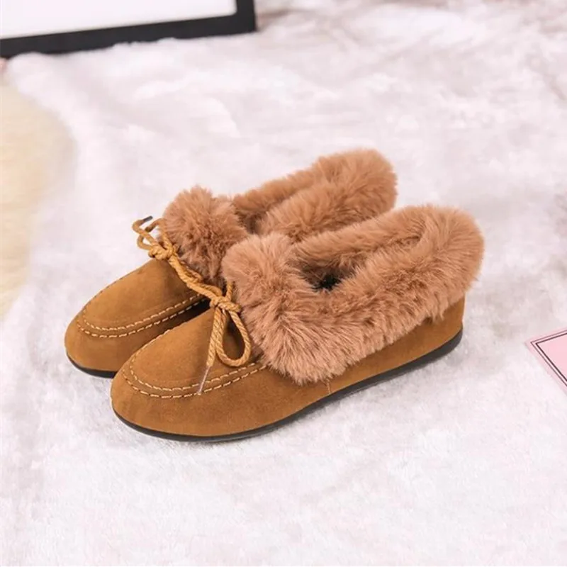 Новинка 2019 женские зимние модные мокасины COSMAGIC теплые мягкие лоферы с бантом и