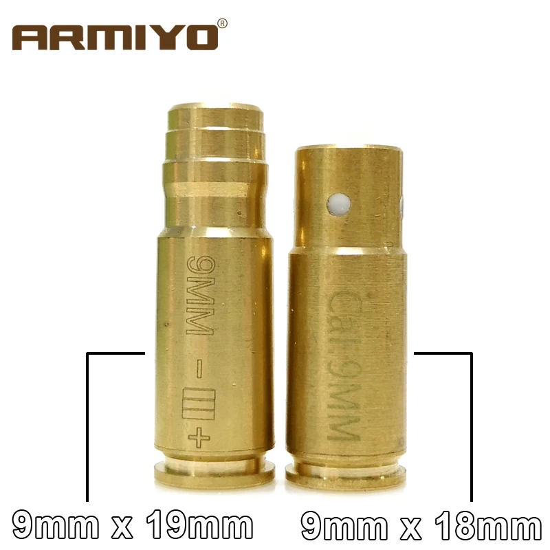 Armiyo 9 мм. 380Cal картридж 9x18 мм и 9x19 мм пистолета диаметр прицел пистолет Boresighter Тактический красный лазерный точечный охотничий аксессуар