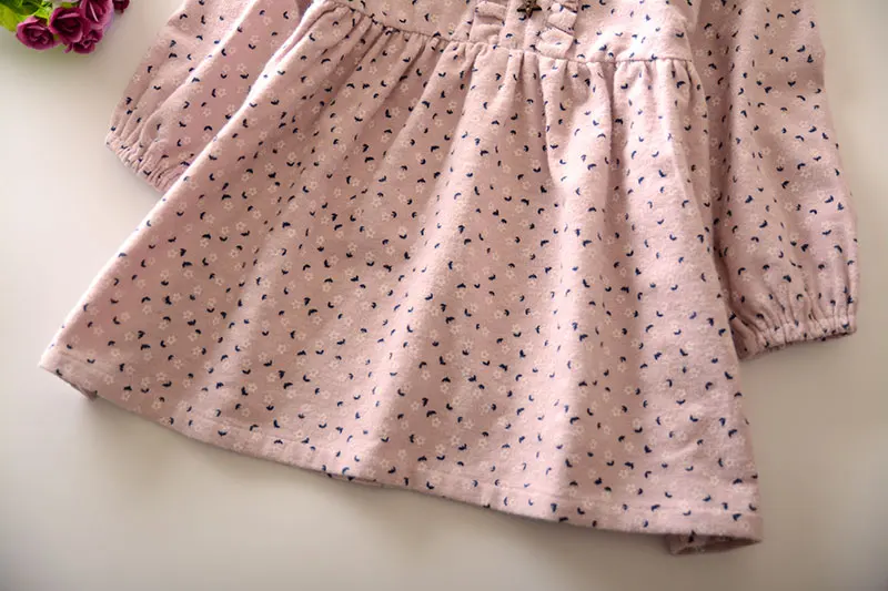 

Fancy Childhood Autumn Children's Clothing 2 To 8 Years Toddler Vintage Dress Cotton Long Sleeve Floral Kids Dresses for Girls